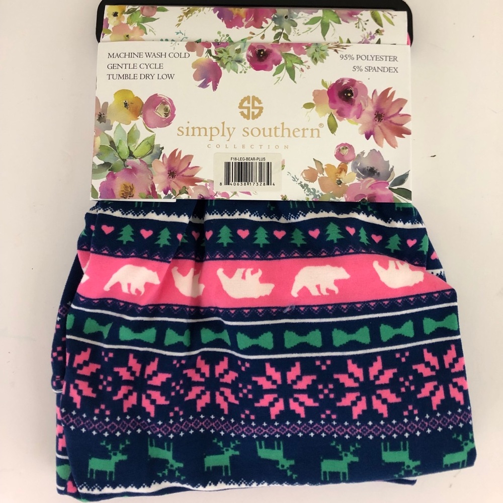 Simply Southern Camper Leggings Bear Snowflakes - Picture 5 of 6